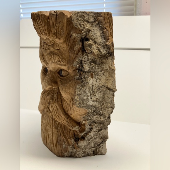 Hand Carved Wood Sculpture, Created from Butternut Wood, 5” x 7 1/2” x 2 3/8” - Picture 5 of 6